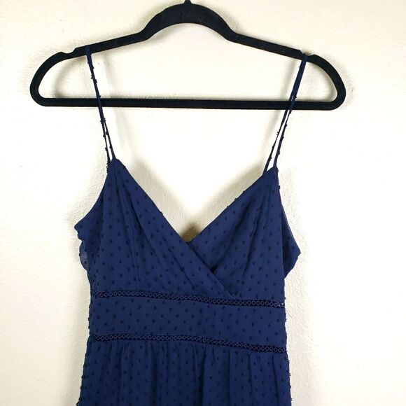 Women's Trixxi Clothing Navy Blue Mini Tiered V-neck Strap Dress Size Large - Picture 9 of 9